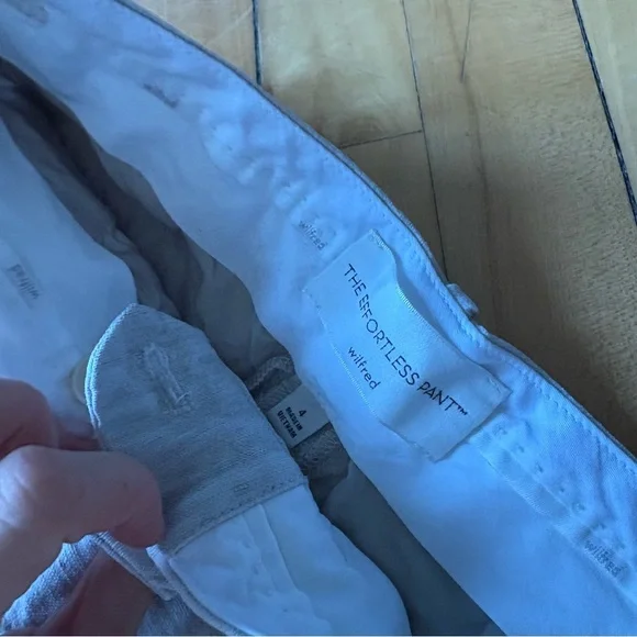 Aritzia Wilfred Sz 4 Effortless Linen Cream Tailored Office Pants - Picture 10 of 13